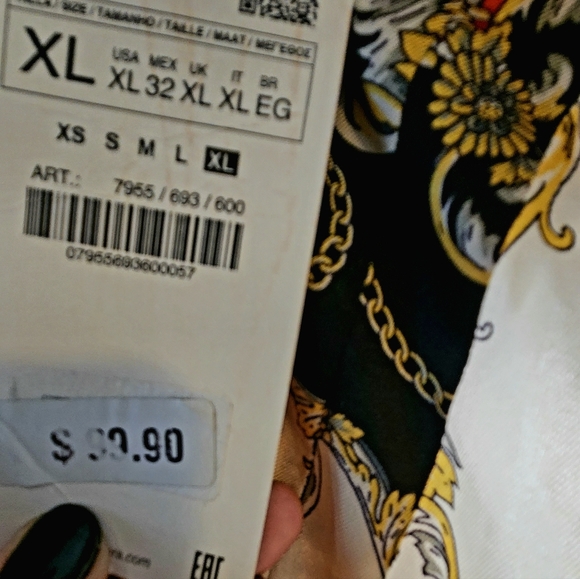 ZARA Scarf Print Pleated Midi Skirt, XL - Picture 2 of 6